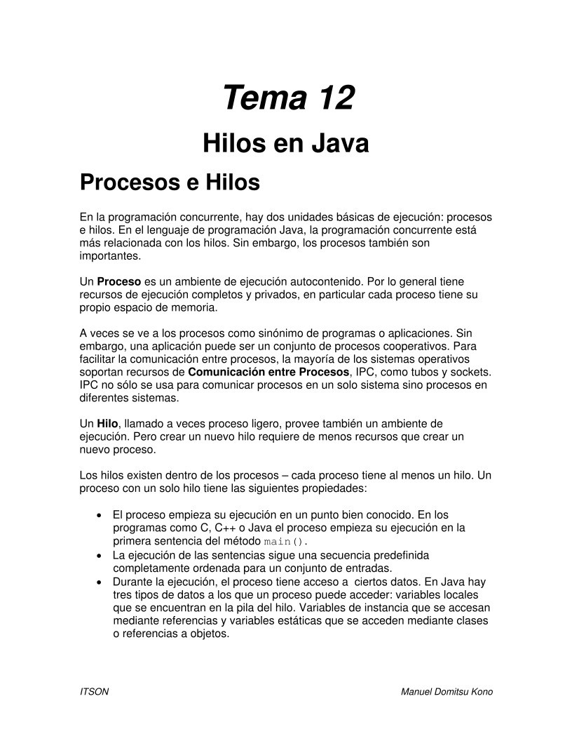 Imágen de pdf Tema 12 - Hilos en Java